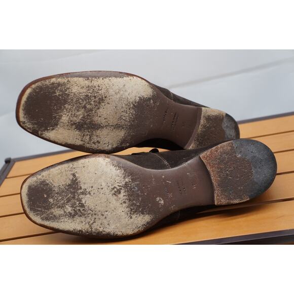 Ermenegildo Zegna Made In Italy Brown Suede Loafers Size 9.5 D Mens Dress Shoes